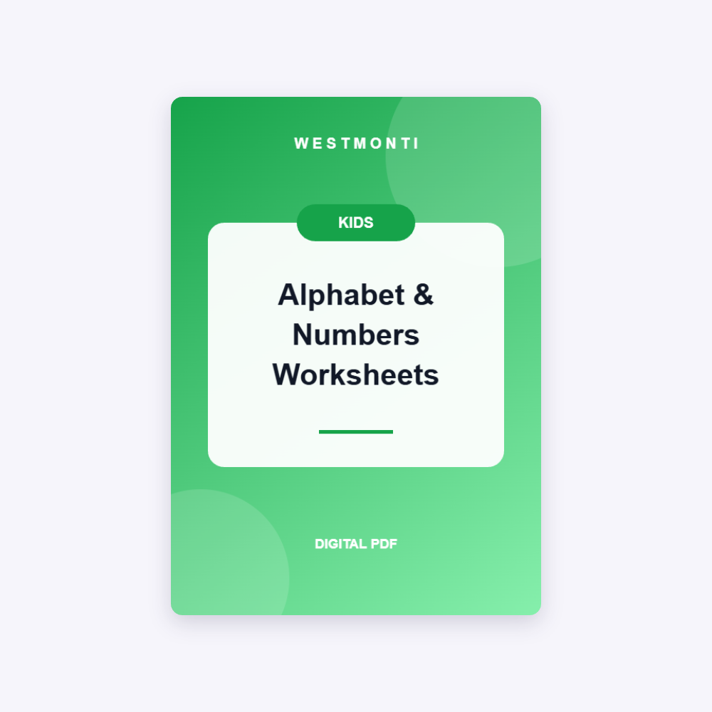 Kids Alphabet & Numbers Worksheets